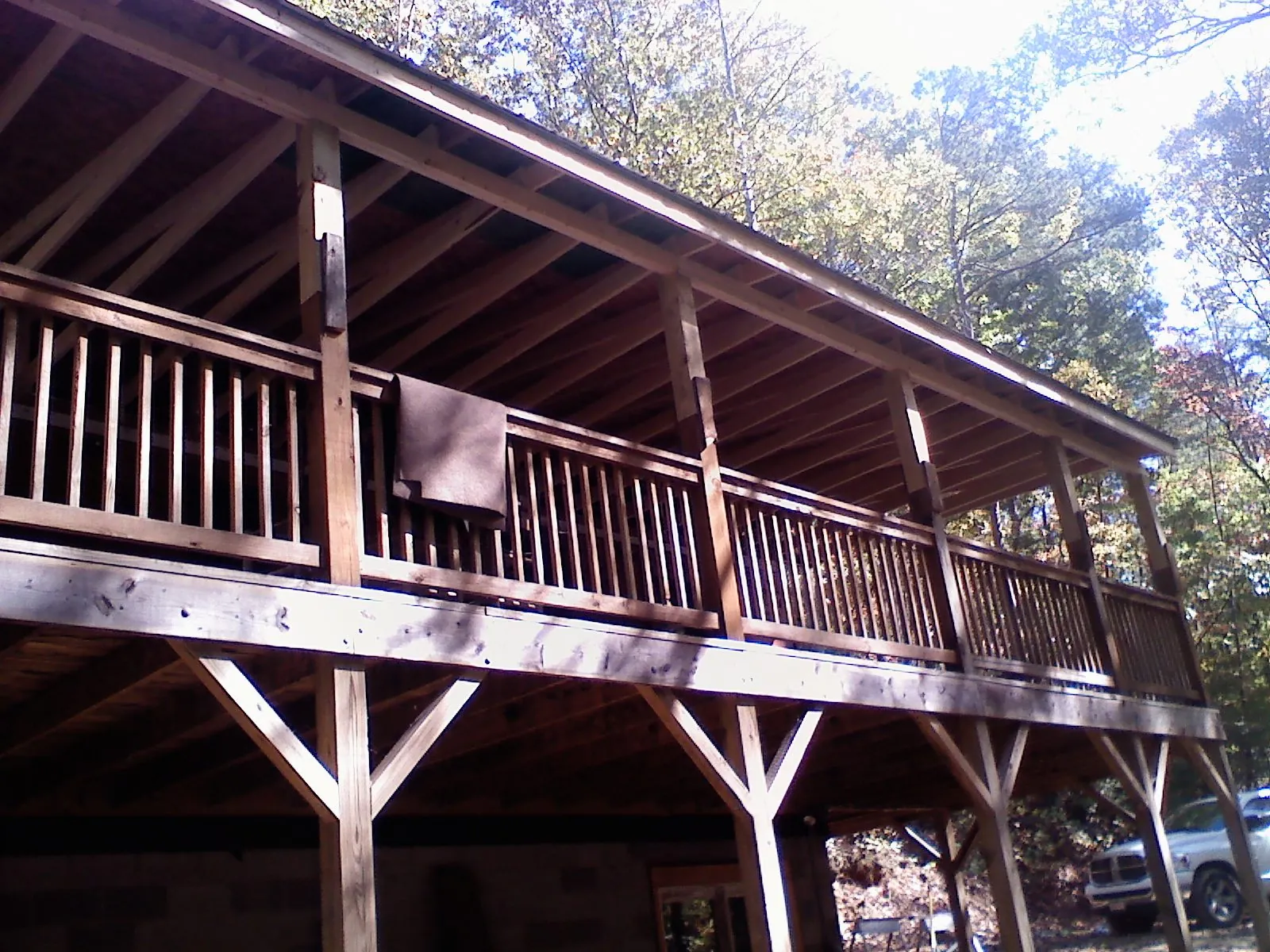 Timber framing under a new elevated porch and deck — Roof Leak Repair in Schertz by Roofing Brothers